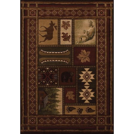 United Weavers 510 27559 69 5 ft. 3 in. x 7 ft. 6 in. Contours Cabin Chalet Area Rug, Toffee 510 27559 69